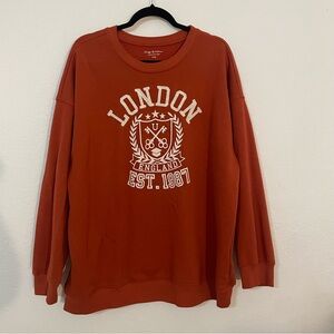 Pretty Rebellious woman’s terracotta London England crew neck Sweatshirt XXL